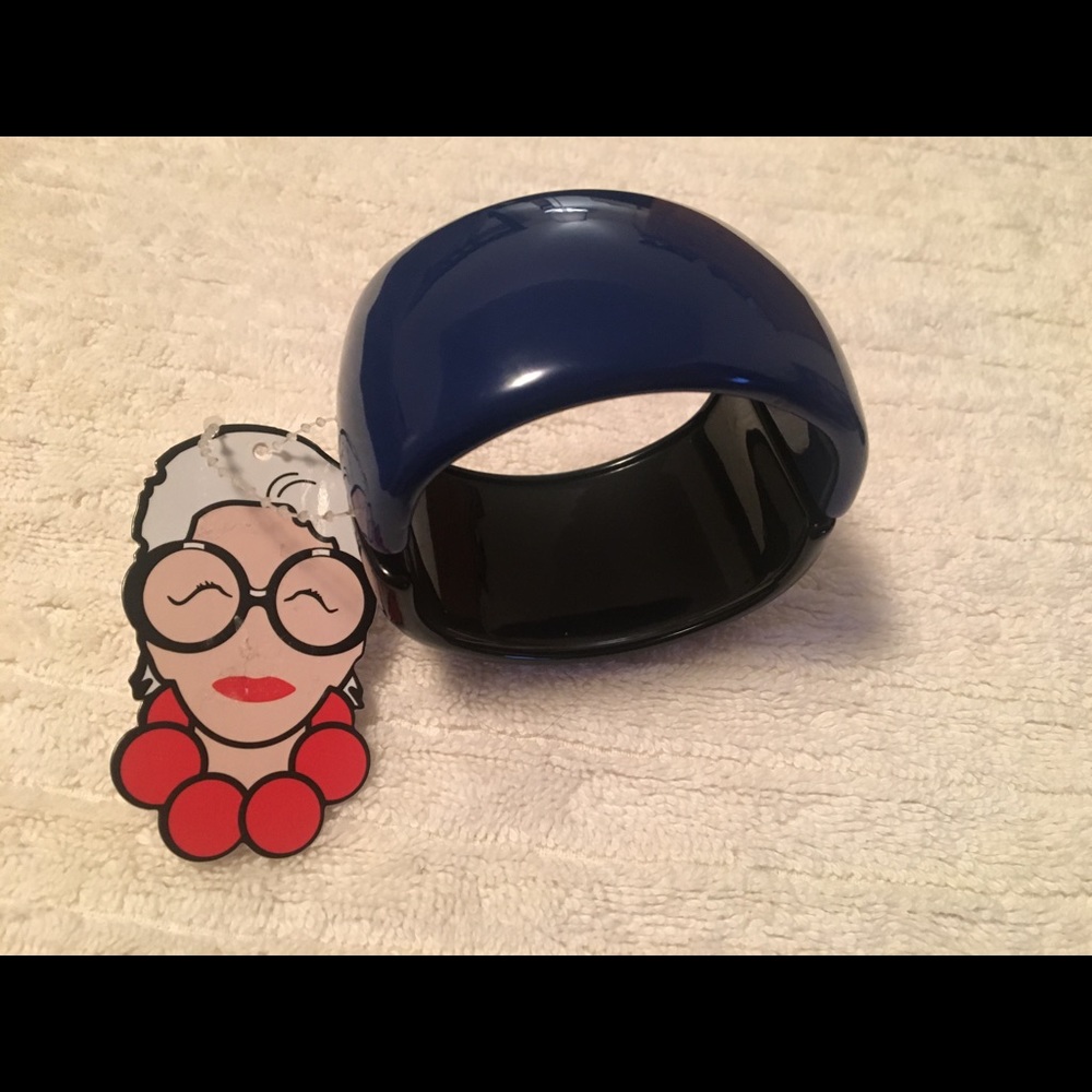 INC Iris Apfel Collection Royal Blue & Black Cuff